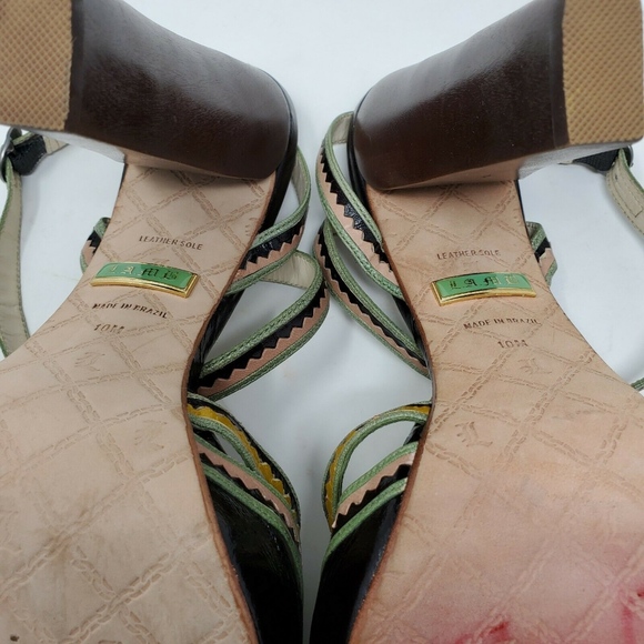 L.A.M.B Multicolor Peep Toe Chunky Platform - Picture 8 of 8